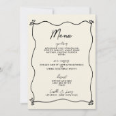 Retro Handgeschreven Whimsical Wedding Menu Kaart (Voorkant)