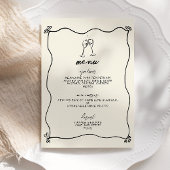 Retro Handgeschreven Whimsical Wedding Menu Kaart