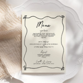 Retro Handgeschreven Whimsical Wedding Menu Kaart