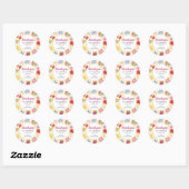 Retro handgetekend bizarre verjaardagsfeestje ronde sticker (Vel)