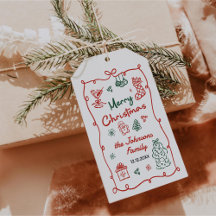 Retro handgetekend Friendsmas kerstfeest