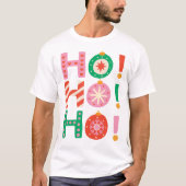 Retro handgetekend naar Ho Ho Christmas T-shirt (Voorkant)