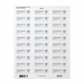 Retro handgetekende blauwe strik baby jongens douc etiket (Full Sheet)