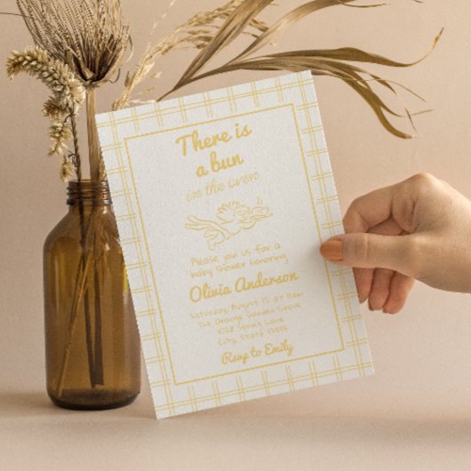 Retro handgetekende broodje in het ovenengel Baby  Kaart