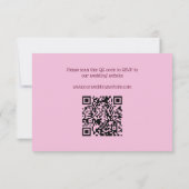 Retro handgetekende burgundy trouwwebsite QR-code RSVP Kaartje (Achterkant)
