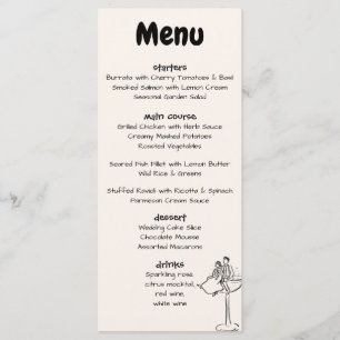 Retro Handgetekende Crème Krachtige Whimsical Brui Menu