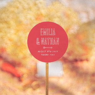 Retro handgetekende Cupido trouw dank je favoriet Ronde Sticker