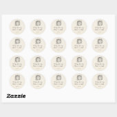 Retro handgetekende discobal-illustratie  ronde sticker (Vel)