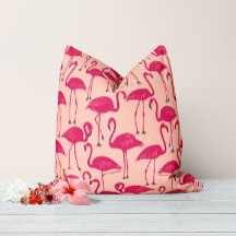Retro handgetekende flamingo | Tropisch patroon ro