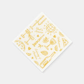 Retro handgetekende geïllustreerde bruiloft servet (Hoek)