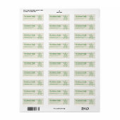 Retro handgetekende groene grappige kerstboom  etiket (Full Sheet)