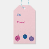 Retro handgetekende kerstversiering Pastel Pink Cadeaulabel (Achterkant)