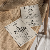 Retro handgetekende Lijsten cocktail alles in één Kaart