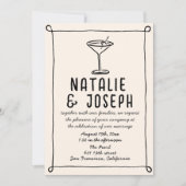 Retro handgetekende Lijsten cocktail alles in één Kaart (Voorkant)