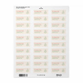 Retro handgetekende rode groene kerstboom adres etiket (Full Sheet)