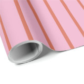 Retro handgetekende rode strepen op roze cadeaupapier (Rol Hoek)