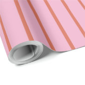 Retro handgetekende rode strepen op roze cadeaupapier (Rol Hoek)