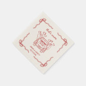 Retro handgetekende rode unieke boog die meer is servet (Hoek)