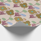 Retro handgetekende rustieke bloemen cadeaupapier (Hoek)