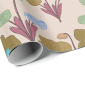 Retro handgetekende rustieke bloemen cadeaupapier (Rol Hoek)