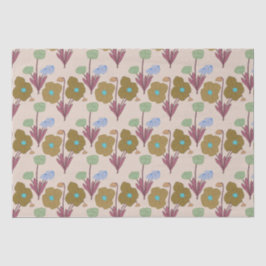 Retro handgetekende rustieke bloemen tissuepapier