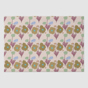 Retro handgetekende rustieke bloemen tissuepapier