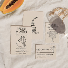 Retro Handgetekende Schetsachtige Eigenzinnige Uni Kaart