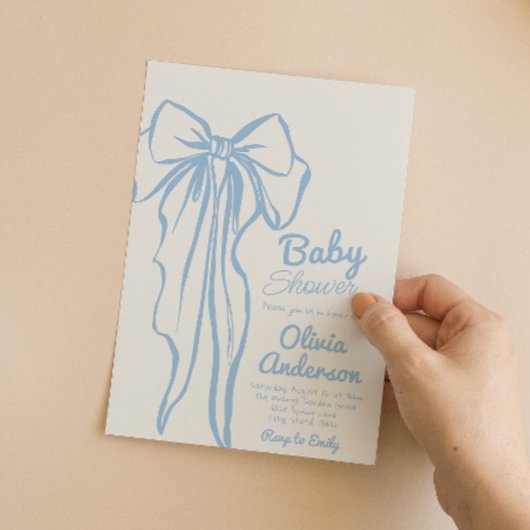  Retro handgetekende stoffige blauwe strik Jongens Kaart