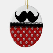 Retro Handlebar Mustache Mustache Keramisch Ornament (Rechts)