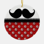 Retro Handlebar Mustache Mustache Keramisch Ornament (Voorkant)