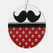 Retro Handlebar Mustache Mustache Keramisch Ornament (Links)