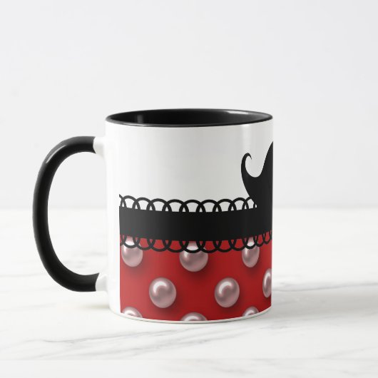 Retro Handlebar Mustache Mustache Mok (Links)