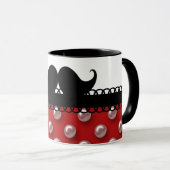 Retro Handlebar Mustache Mustache Mok (Voorkant rechts)