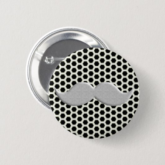 Retro Handlebar Mustache Mustache Ronde Button 5,7 Cm (Voorkant /achterkant)