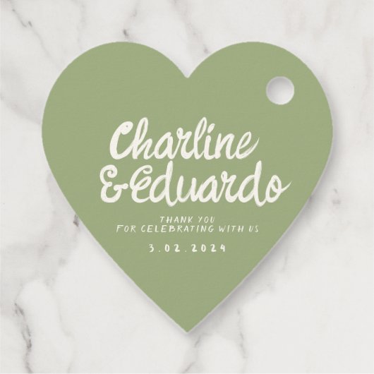 Retro Handlettering Groen  Bedankjes Labels (Achterkant)