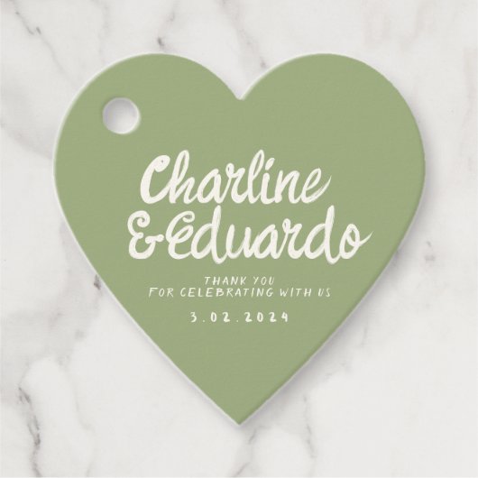 Retro Handlettering Groen  Bedankjes Labels (Voorkant)