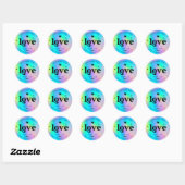 Retro Handmade met liefde eenhoorn holografisch Ronde Sticker (Vel)