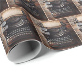 Retro handmatige schrijfmachine cadeaupapier (Rol Hoek)