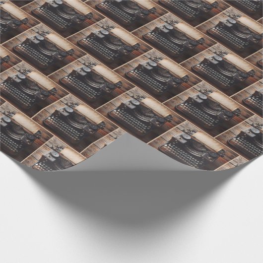 Retro Handmatige Typewriter Cadeaupapier (Hoek)