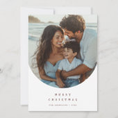 Retro Handschrift Boog Foto Strand Kerst Kaart (Voorkant)