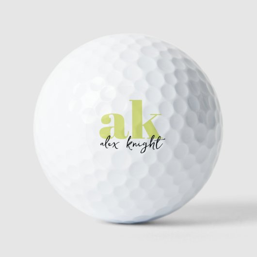 Retro Handtekening Monogram Golfballen (Voorkant)