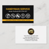 Retro Handyman Geel Gereedschap Lijn Visitekaartje (Voorkant / Achterkant)