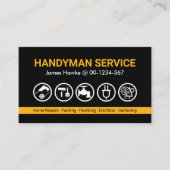 Retro Handyman Geel Gereedschap Lijn Visitekaartje (Voorkant)