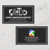 Retro Handyman Tools Motif, Odd Jobs Visitekaartje (Voorkant / Achterkant)