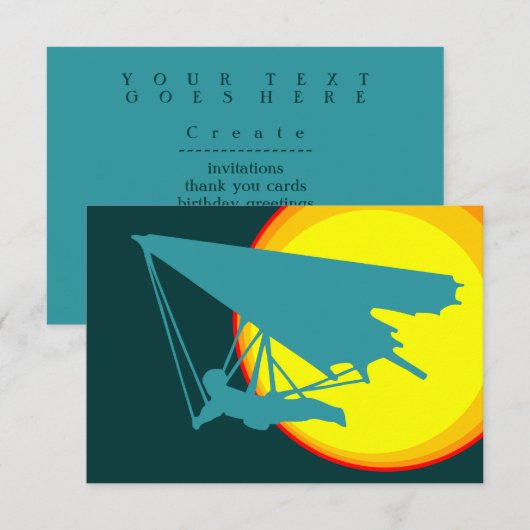 retro hang glider kaart (Voorkant / Achterkant)