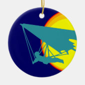 retro hang glider keramisch ornament (Voorkant)