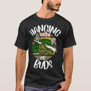 Retro hangen met mijn buds Funny Pothead Distresse T-shirt