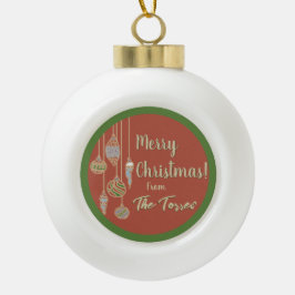 Retro Hanging Kerstversieringen Keramische Bal Ornament