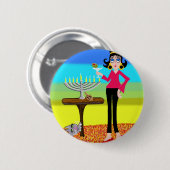 Retro Hanukkah en Martini Ronde Button 5,7 Cm (Voorkant /achterkant)