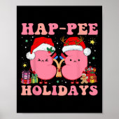 Retro Hap Pee Feestdagen Kerstmis Dialyse Verpleeg Poster (Voorkant)